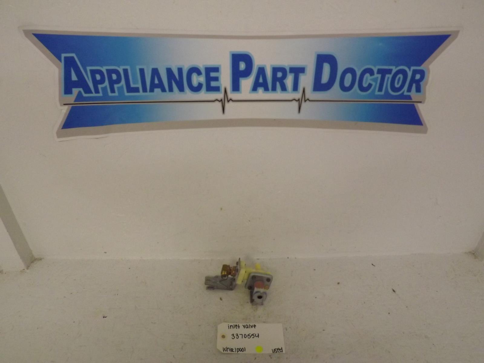 Whirlpool Dishwasher 3370554 Inlet Valve Used Whirlpool Dishwasher 3370554 Inlet Valve Used